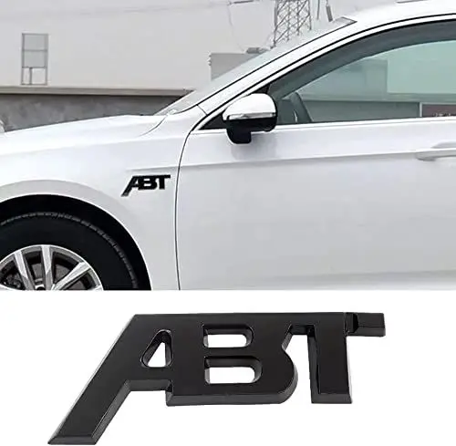 Produktbild: GEFIRE ABT Emblem Metal Sticker, Autoaufkleber Tuning, ABT 3D Auto Emblem, Schwarz Verchromt, Auto-Sticky-Emblem, Geeignet für die Fahrzeugkarosseriedekoration, Abzeichen Dekoration, Auto Zubehör