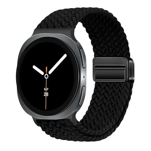 Produktbild: Geflochtenes Magnet Armband für Samsung Galaxy Watch 8 Armband 40mm 44mm/8 Classic 46mm Damen/Herren,Elastisch Nylon Stoff Sport Armbänder für Samsung Galaxy Watch 8 Classic Armbands 46mm/8 44 40mm