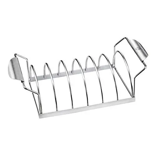 Produktbild: SGEFU Spare Rib Halter BBQ – Edelstahlhalter für 6 Rippchen | Als Bratenhalter nutzbar | Für Kugelgrill & Backofen geeignet | Spülmaschinengeeignet