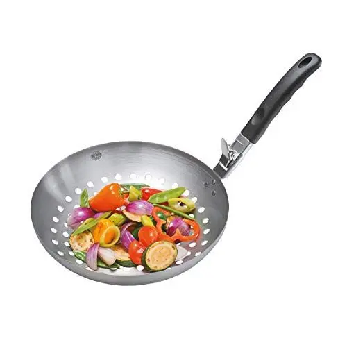 Produktbild: GEFU Gemüse-Wok BBQ aus Edelstahl mit abnehmbarem Griff für Grill & Backofen - Umweltfreundlich & wiederverwendbar für knackiges Grillgemüse