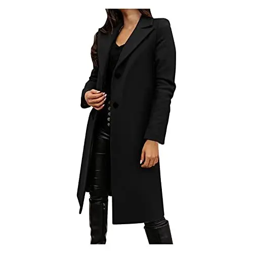 Produktbild: Damen Daunenweste Beige Lange Jacke Damen Winter Damen Kunstwolle Dünne Jacke Mantel Trenchjacke Damen Warm Solide Lange Mantel Outwear Mäntel Leichtsteppjacke FüR Damen Jacke Ohne äRmel (Black, XXL)
