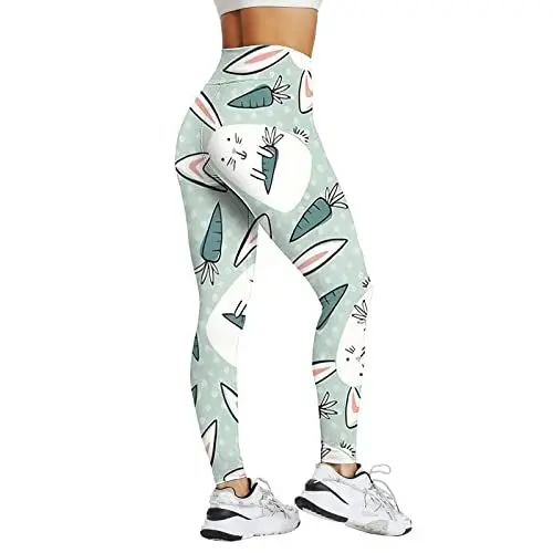 Produktbild: Gefütterte Jeggings Damen Winter Yogahose Damen Druckhose mit hoher Taille für Damenstrumpfhosen Kompressions-Yoga-Fitness-Leggings mit hoher Taille Damen Hose Gefüttert Thermoleggings (Green, L)