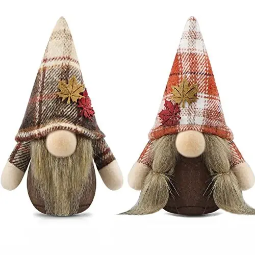 Produktbild: Gehydy Wichtel Herbst Dekoration 2er Set Herbstdeko Wichtel Figuren Autumn Decorations Zubehör für Home Küche