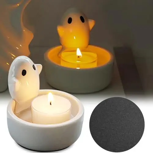 Produktbild: Geister Kerzenhalter Miniatur Figuren Geist Mini Tiere Candle Holder Deko Teelichthalter Geschenk für Heimdekorationen