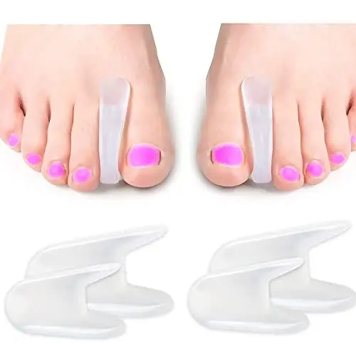 Produktbild: Gel Hallux Valgus Zehenspreizer Zehenkorrektur Zehentrenner Silikon (4x) Zehentrenner Silikon-Entlasten Sie Ballen, Silikon Zehen Abstandhalter für überlappende Zehen