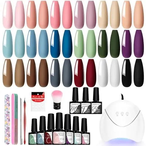 Produktbild: Gel Nagellack Set, VANREESA 18 Farben U V Nagellack Set Gel Farblack für Nägel Gelnagellack Maniküre Starterset U V Gelnagellack Kit Geschenk für Frauen