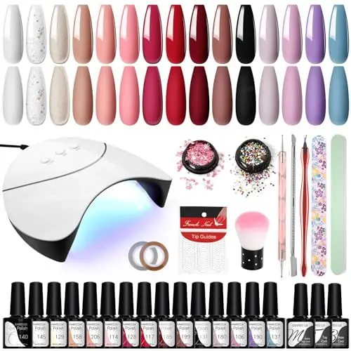 Produktbild: Gel Nagellack Set, VANREESA Gel Nagellack Set mit 36W Nagel Lampe 15 Stk. Gel Farblack für Nägel U V Nagellack Maniküre Starter Set Gel Polish Set Geschenk für Frauen