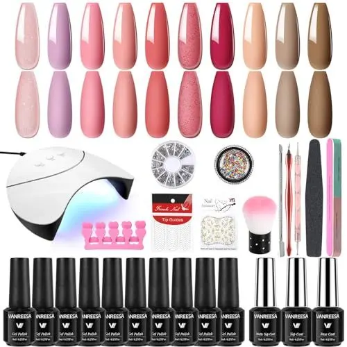 Produktbild: Gel Nagellack Starter Set, VANREESA 10 Farben U V Nagellack mit 36W U V/ LED Nagellampe U V Nagellack Set Gel Farblack für Nägel Maniküre Starter Set
