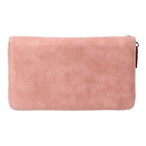 Produktbild: Geldbörsen-Clutch-Organizer, Lange Damen-Geldbörse, NFC-RFID-blockierende Geldbörse, PU-Leder, Kreditkartenetui mit Tragegurt, Rosa