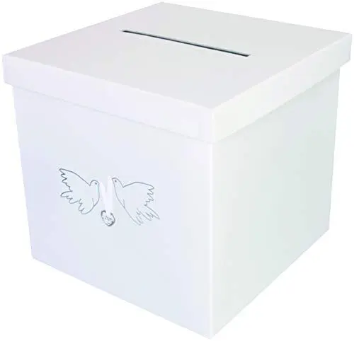 Produktbild: Geldbox Tauben 20x20 cm, weiß mit Prägung