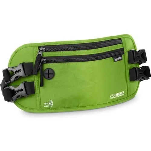 Produktbild: Geldgürtel für Reisen-Van Beeken, Diebstahlsicherer Bauchbeutel mit Reisepasshalter, Reise, RFID Reise-Geldgürtel, Reisetasche unter der Kleidung