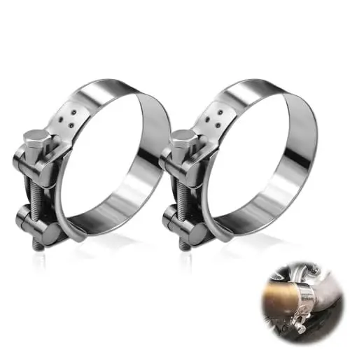 Produktbild: Gelenkbolzenschelle, 2 Stück Rohrschellen Edelstahl Auspuffschelle 74-79mm Auspuffrohr Schlauchschellen Universal Breitbandschellen Klemmen für Auspuff & Abgasanlagen