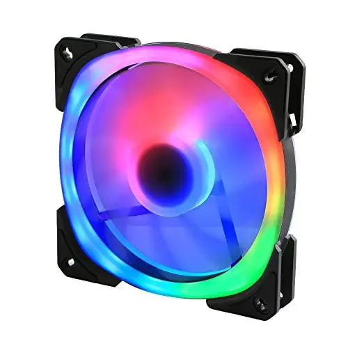 Produktbild: Gelid Solutions Lyra – ARGB Lüfter – Doppelringbeleuchtung - 24 ARGB LEDs – Doppelkugellager - Motortreiber-IC - 140x140x25 - Schwarz