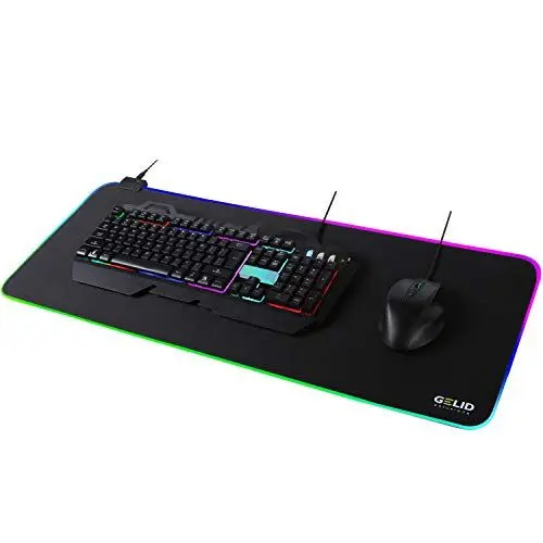 Produktbild: Gelid Solutions Nova Mauspad XXL - Gaming Mousepad mit LED Beleuchtung - Schreibtischunterlage - Sehr Groß (90x40cm)