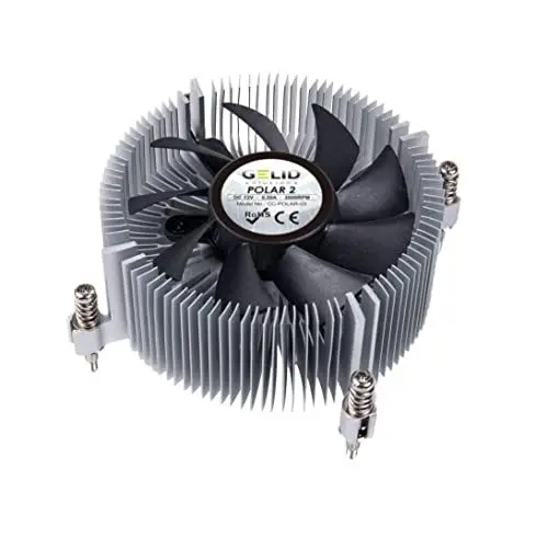 Produktbild: Gelid Solutions Polar 2-1U-Kühler mit intelligentem PWM-Lüfter und Kugellagern - Größe 42 mm - TDP 80 W - Wärmeleitpaste vor dem Auftragen.