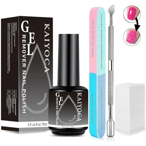 Produktbild: Gel-Nagellackentferner mit 7-Wege-Nagelpolierer und Nagelhautschieber & Nageltücher, Einfach und schnell entfernen Acrylic Powder in 3–5 Minuten, kein Einweichen und kein Verpacken mehr(1 Pcs Set)