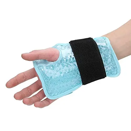 Produktbild: Gel-Packung für Handgelenk und Knöchel,wiederverwendbar,Wärme und Eispackung,Wärme und Kältetherapie,zur Schmerzlinderung bei Verletzungen,Arthritis,Gefrierschrank und Mikrowelle (blau)