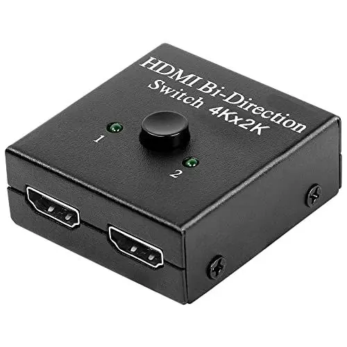 Produktbild: GELRHONR HDMI-Switcher, 4K-HDMI-Splitter, 2 Anschlüsse, bidirektionaler manueller Schalter, 2 x 1/1 x 2 HDMI-Passthrough, unterstützt Ultra HD 4K 3D 1080P für TV-Box, DVD, Display, Monitor