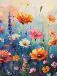 Produktbild: Gemartmall Malen Nach Zahlen Erwachsene Blumen-Malen Nach Zahlen Blumen Mit Pinseln und Acrylfarbe,DIY Set Basteln Erwachsene mit Pinseln und Acrylfarben für Home Decor(Rahmenlos,30x40cm)