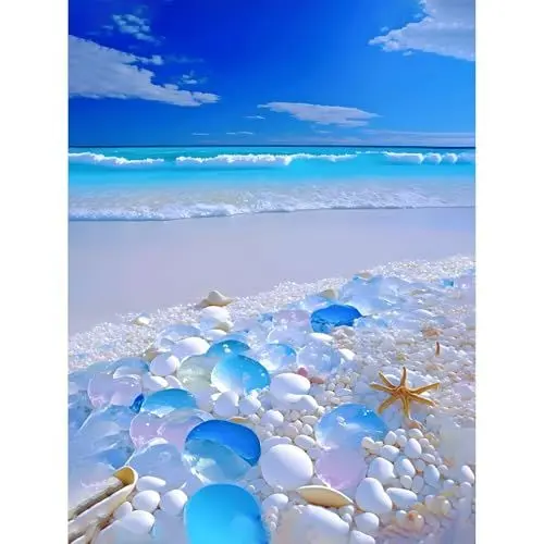 Produktbild: Gemartmall Meer Diamond Painting Erwachsene-Strand Diamant Painting Bilder,Landschaft 5d Diamond Painting Set Erwachsene Arts Craft für Home Wand Decor 30x40cm