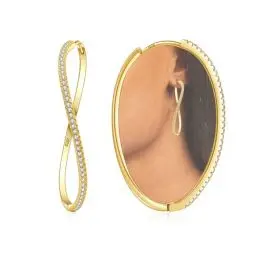 Produktbild: GEMAURA Creolen Gold für Damen Hypoallergene Ohrringe Gold mit Zirkon Leicht Goldene Ohrringe Damen 14 Karat Creolen Gold 333 Echtgold für Damen Mädchen 30mm