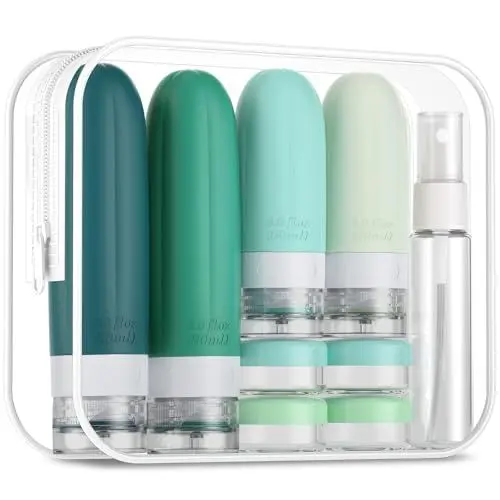 Produktbild: Gemice 16 Pack Silikon Reiseflaschen Set, Reise flaschen zum befüllen handgepäck flüssigkeiten, Auslaufsicher, kosmetikflaschen zum befüllen reise, Container, BPA-frei FDA zugelassene