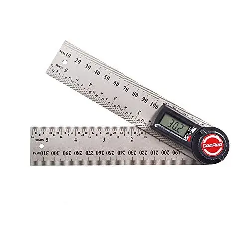 Produktbild: GemRed Winkelmesser Digital, 300mm Edelstahl Digitaler Winkelmesser mit LCD Anzeige, 360° Multi Winkel Lineal Winkellehre für Maschinenbau, Holzbearbeitung, Bauwesen, Heimwerken (Batterie enthalten)