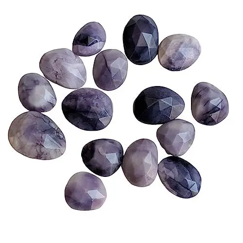 Produktbild: Gems For Jewels 9–10 mm große Tiffany-Opal-Cabochons für Damen, Tiffany-Opal-Freiform-Cabochons mit flacher Rückseite, 10 Stück lila Opal für Schmuck – PDG308