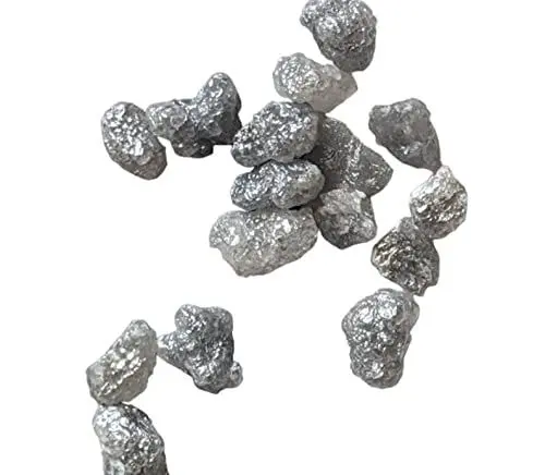 Produktbild: Gems For Jewels Flacher Rohdiamant 3 Stk. Schöne Diamantlünette und Krappenfassung, grau, 6-9 mm, ca.