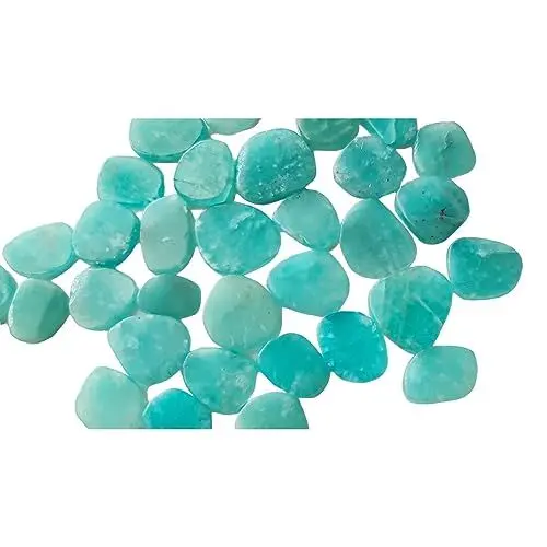 Produktbild: Gems For Jewels Natürliche Amazonit-Cabochons für Damen, glatte, schlichte Amazonit-Freiform-Cabochons mit flacher Rückseite für Schmuck, 11–14 mm lose Amazonit 5 Stück – PKSG223
