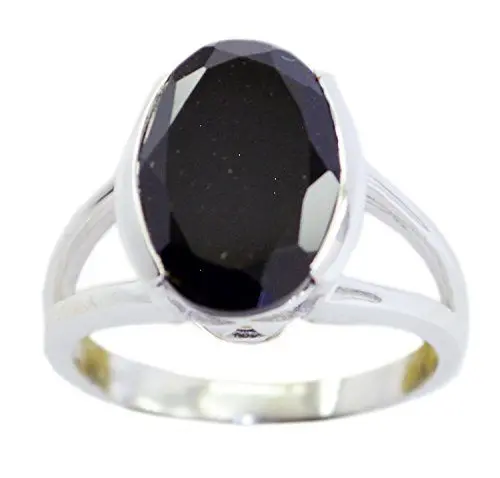 Produktbild: Gemsonclick Echte Schwarze Onyx Ring Sterling Silber Schmuck Oval Stein Lünette Stil handgemachte Größe R