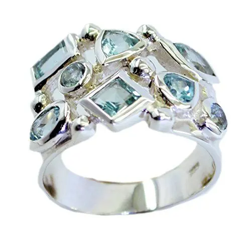 Produktbild: Gemsyogi Unisex Herren Damen - 925 Sterlingsilber Sterling-Silber 925 Mixed Topas