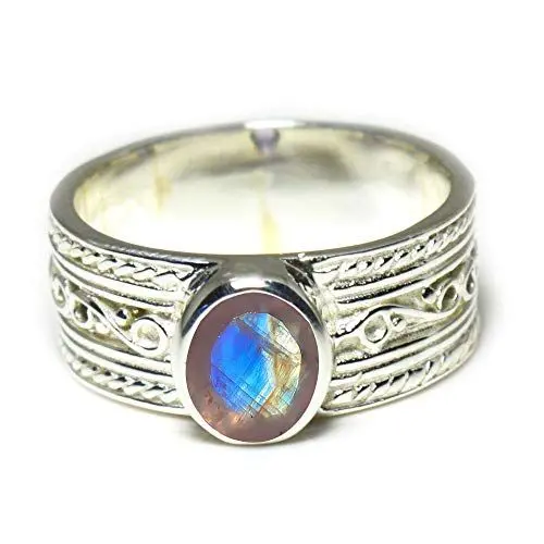 Produktbild: Gemsyogi Unisex Herren Damen - Sterling-Silber 925 Sterling-Silber 925 Oval Mehrfarbig Mondstein