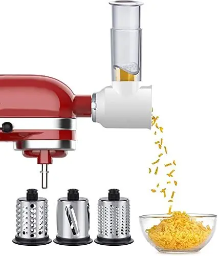 Produktbild: Gemüseschneider für kitchen aid Küchenmaschine, Slicer Shredder Aufsatz für kitchenaid Zubehör, Gemüseschneider Käsereibe set für kitchenaid Zubehoer von GVODE