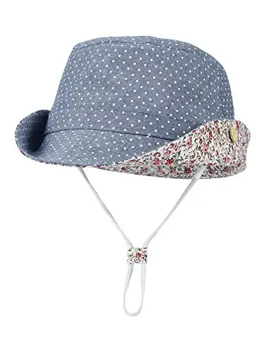 Produktbild: GEMVIE Fischerhut UV-Schutz Sonnenhut Baby Jungen Mädchen Strandhut Sommerhut mit Kinnband Bucket Hat Blau 48