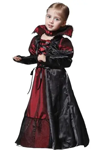 Produktbild: GEMVIE Vampir-Kostüm für Mädchen, Kleid und Accessoires für Mädchen, für Halloween, Karneval, Cosplay Twilight, Prinzessin-Kostüm, Vampirina-Kostüm (4-6 Jahre)
