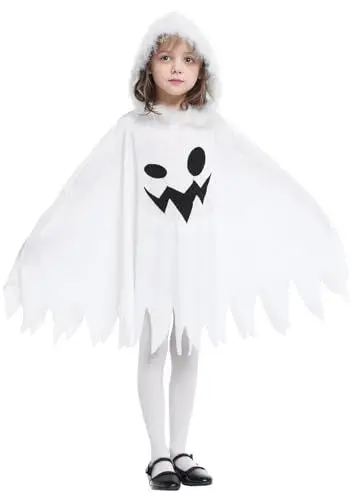 Produktbild: GEMVIE Weißes Elfenkostüm Halloween-Karnevalskostüm für Mädchen Weißer Kapuzenmantel (3-4 Jahre)