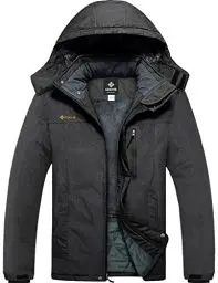 Produktbild: GEMYSE Herren Wasserdichte Berg-Skijacke Winddichte Fleece Outdoor-Winterjacke mit Kapuze (Graphitgrau,S)