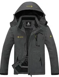 Produktbild: GEMYSE Herren Wasserdichte Berg-Skijacke Winddichte Fleece Outdoor-Winterjacke mit Kapuze (Graphitgrau,XL)