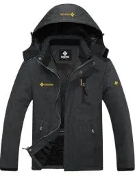 Produktbild: GEMYSE Herren Wasserdichte Berg-Skijacke Winddichte Fleece Outdoor-Winterjacke mit Kapuze (Graphitgrau,2XL)