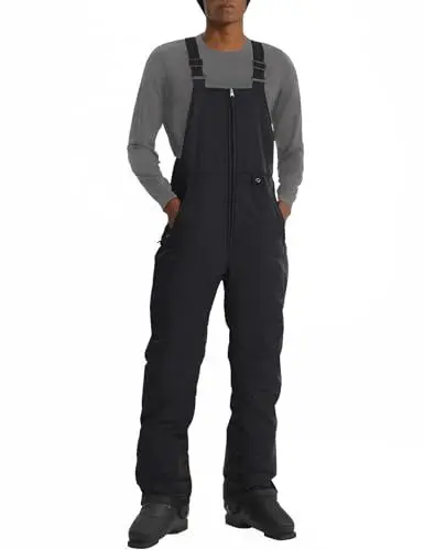 Produktbild: GEMYSE Herren Wasserdichte Winter Skihose mit verstellbaren Trägern Overall Winddichte Schneehose (Schwarz,XL)