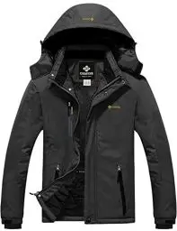 Produktbild: GEMYSE Herren wasserdichte Skijacke Winddichte Fleece Outdoor-Winterjacke mit Kapuze (Eisen Grau,XL)