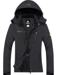 Produktbild: GEMYSE wasserdichte Berg-Skijacke für Frauen Winddichte Fleece Outdoor-Winterjacke mit Kapuze (Graphitgrau,XL)