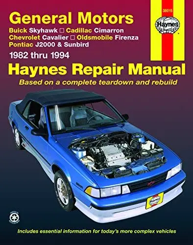 Produktbild: General Motors J-cars, 1982-1994: Buick Skyhawk, Cadillac Cimarron: Buick Skyhawk, Cadillac Cimarron, Chevrolet Cavalier, Oldsmobile Firenza & Pontiac ... & Sunbird (1982 thru 1994) (Haynes Manuals)