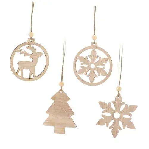Produktbild: Generic 24 Stück Hohle Weihnachtsornamente Ornamente Für Weihnachten Holzanhänger Zum Aufhängen Weihnachtsanhänger Weihnachtsanhänger Zum Aufhängen Weihnachtsholzscheiben Holz