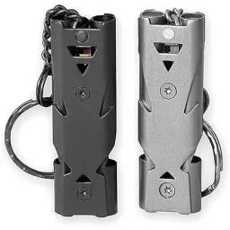 Produktbild: Generic 2 2 Stück Signalpfeife, 150dB Edelstahl High Decibel Whistle mit Schlüsselanhänger für Berg Überleben Notfall Sportunterricht Outdoor Camping Angeln Wandern Jagen