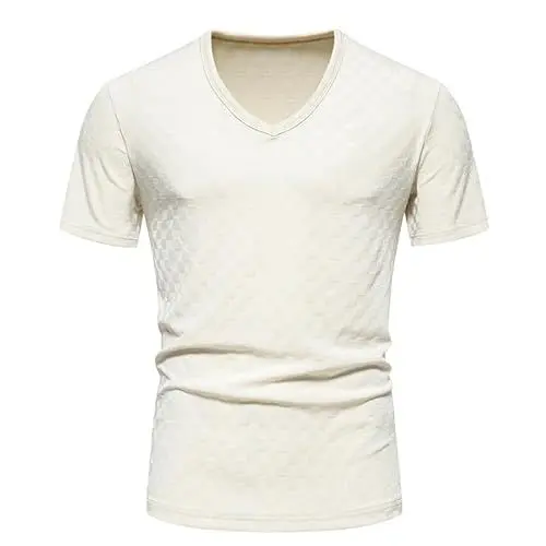 Produktbild: Generic Blitzangebote Tshirt Herren Schwarz Lassig Stylischem T Shirts Männer Fitness Tshirt Herren Sommer Oversize Tshirts Herren Kani Tshirt Oversize Herren Set(2-Beige,L)
