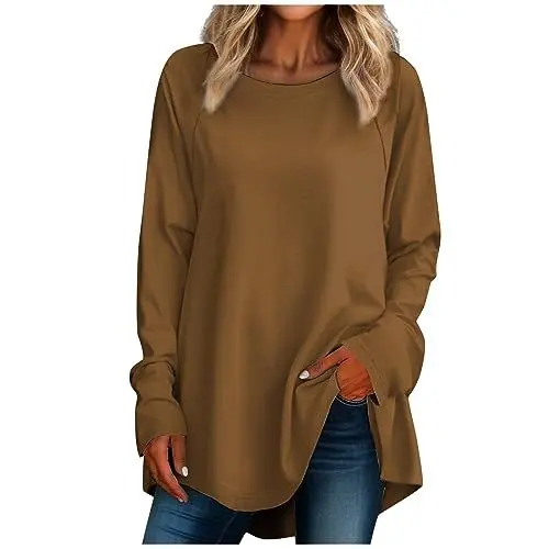 Produktbild: Oberteile Damen Pullover Mädchen Kleidung Damen Pullover Mädchen Tops Teenager Mädchen Pullover Oversize Damen Damen Oberteile Pullover Mädchen Damen Autumn Clothes Damen Braun XL