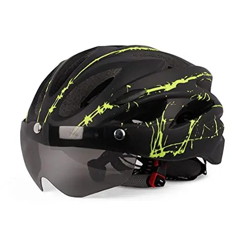 Produktbild: Generic Fahrradhelm, 58–62 cm, Verstellbarer Fahrrad-Fahrradhelm, Schutzhelm, Fahrradhelm mit Magnetischem Visier für Erwachsene, Männer, Frauen (Grün Schwarz), Genericz3o5b76hkw-47