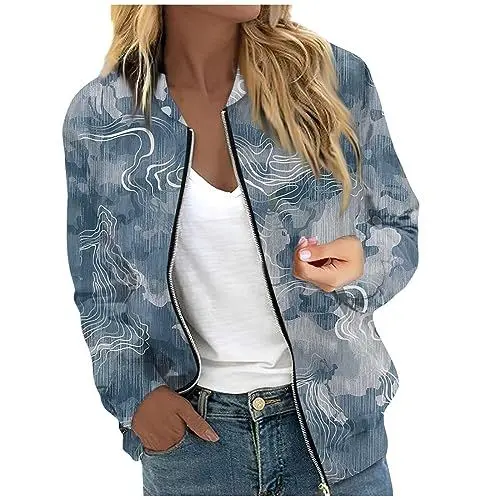 Produktbild: Generic Frühjahrsjacke Damen Übergangsjacke Damen Herbst Jacke Damen Rot Kurtka Wiosenna Damska College Jacke Damen Oldschool Jacke Damen Kurz Bomberjacke Damen Elegant Jacke Damen Frühling Elegant